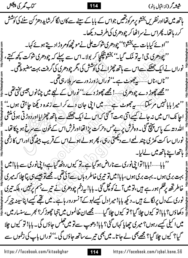 Forced Marriage based Romantic Urdu Novel Sheesha Gar by Iqbal Bano published on Kitab Ghar