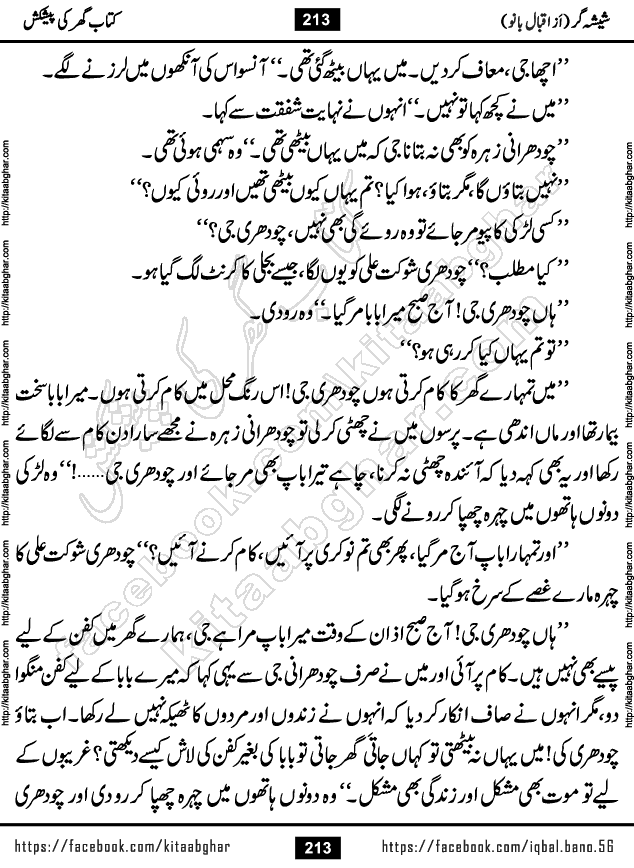 Forced Marriage based Romantic Urdu Novel Sheesha Gar by Iqbal Bano published on Kitab Ghar