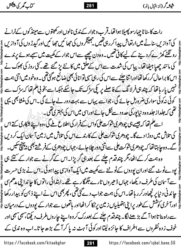 Forced Marriage based Romantic Urdu Novel Sheesha Gar by Iqbal Bano published on Kitab Ghar