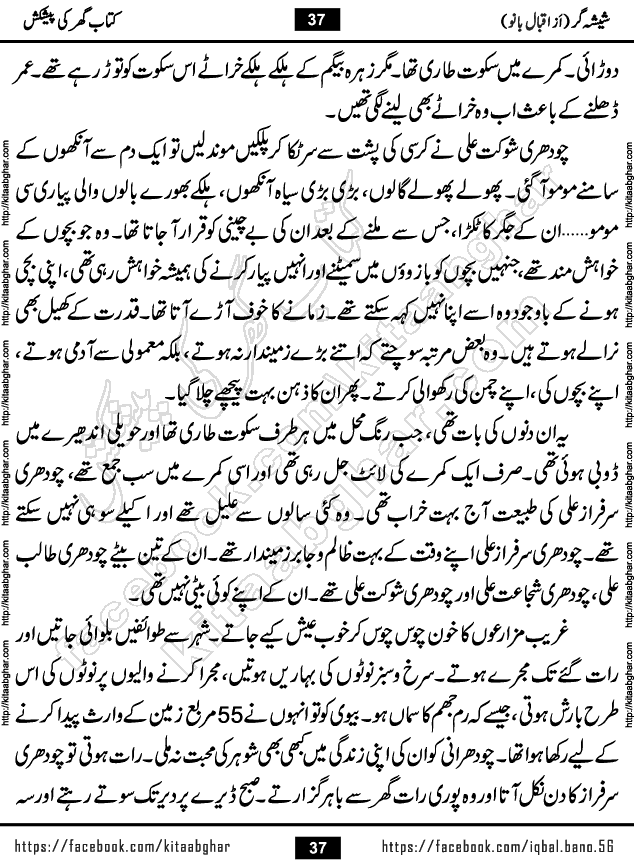 Forced Marriage based Romantic Urdu Novel Sheesha Gar by Iqbal Bano published on Kitab Ghar