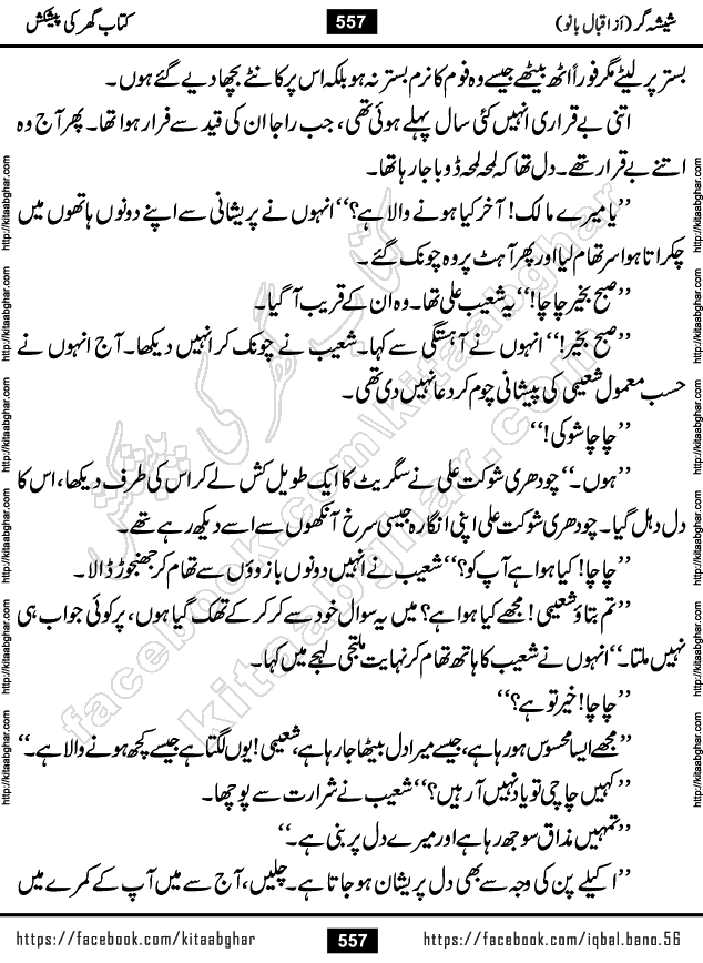 Forced Marriage based Romantic Urdu Novel Sheesha Gar by Iqbal Bano published on Kitab Ghar