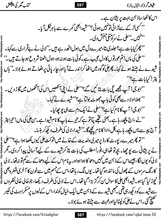 Forced Marriage based Romantic Urdu Novel Sheesha Gar by Iqbal Bano published on Kitab Ghar