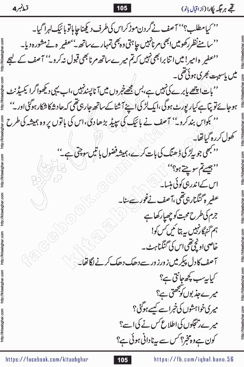 Tujhe Har Jagah Pukara by Iqbal Bano Famous Romantic Urdu Novel published on kitab ghar for online Urdu Novel Readers