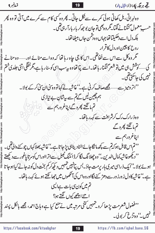 Tujhe Har Jagah Pukara by Iqbal Bano Famous Romantic Urdu Novel published on kitab ghar for online Urdu Novel Readers