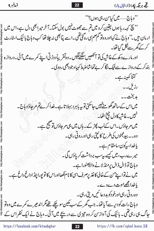 Tujhe Har Jagah Pukara by Iqbal Bano Famous Romantic Urdu Novel published on kitab ghar for online Urdu Novel Readers