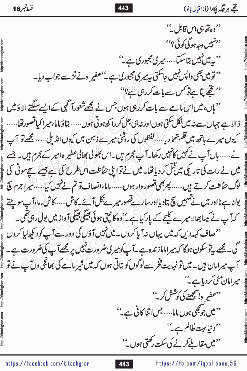 Tujhe Har Jagah Pukara by Iqbal Bano Famous Romantic Urdu Novel published on kitab ghar for online Urdu Novel Readers