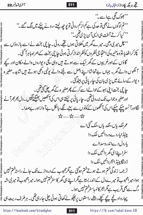 Tujhe Har Jagah Pukara by Iqbal Bano Famous Romantic Urdu Novel published on kitab ghar for online Urdu Novel Readers