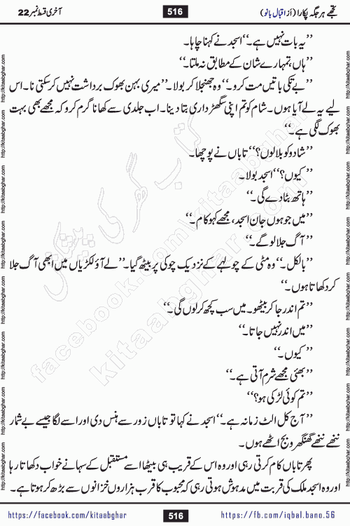 Tujhe Har Jagah Pukara by Iqbal Bano Famous Romantic Urdu Novel published on kitab ghar for online Urdu Novel Readers