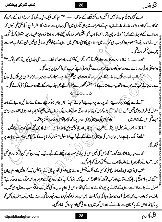 Bheegi Palkon Par Urdu Novel by Iqra Sagheer Ahmed