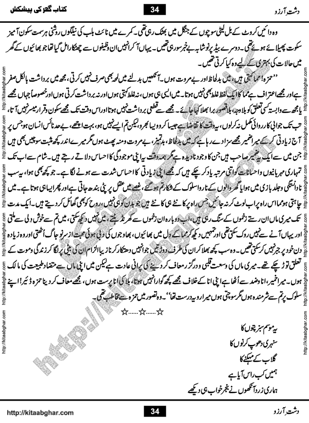 Dasht-e-Arzoo Romantic Urdu Novel by Iqra Sagheer Ahmed published on Kitab Ghar