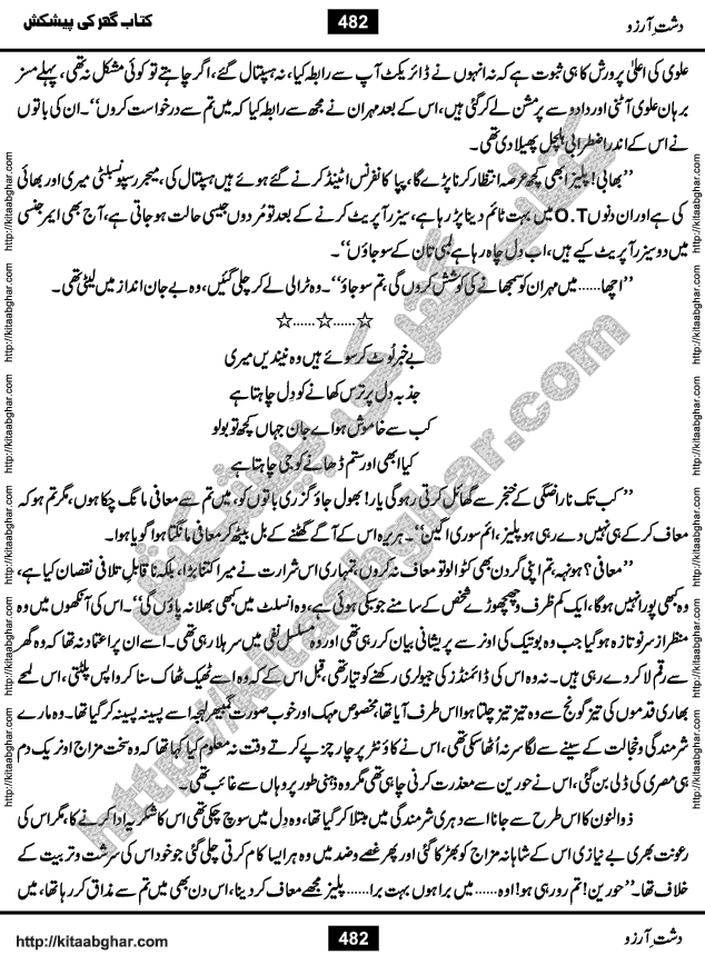 Dasht-e-Arzoo Romantic Urdu Novel by Iqra Sagheer Ahmed published on Kitab Ghar