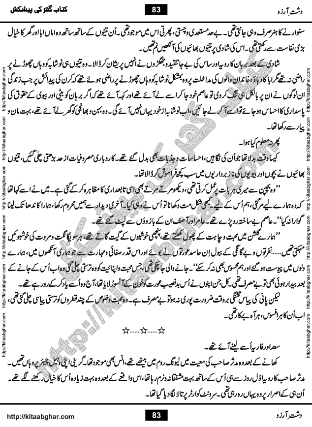 Dasht-e-Arzoo Romantic Urdu Novel by Iqra Sagheer Ahmed published on Kitab Ghar