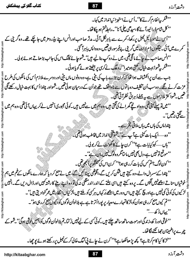 Dasht-e-Arzoo Romantic Urdu Novel by Iqra Sagheer Ahmed published on Kitab Ghar