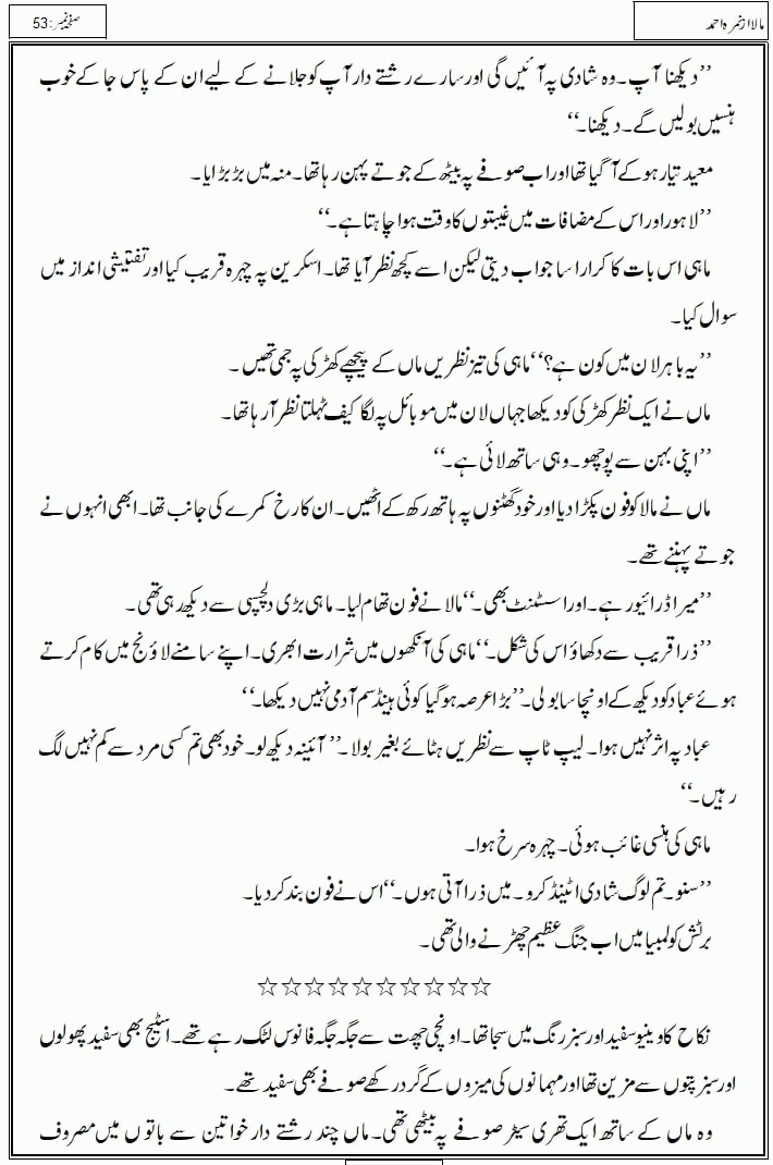 Mala last episode 21 by Nimra Ahmed Social Romantic Urdu Novel Pages published on Kitab Ghar as PDF eBook. Urdu Novel Mala story revolves around the life of the protagonist, Mala, and her journey through life's ups and downs
