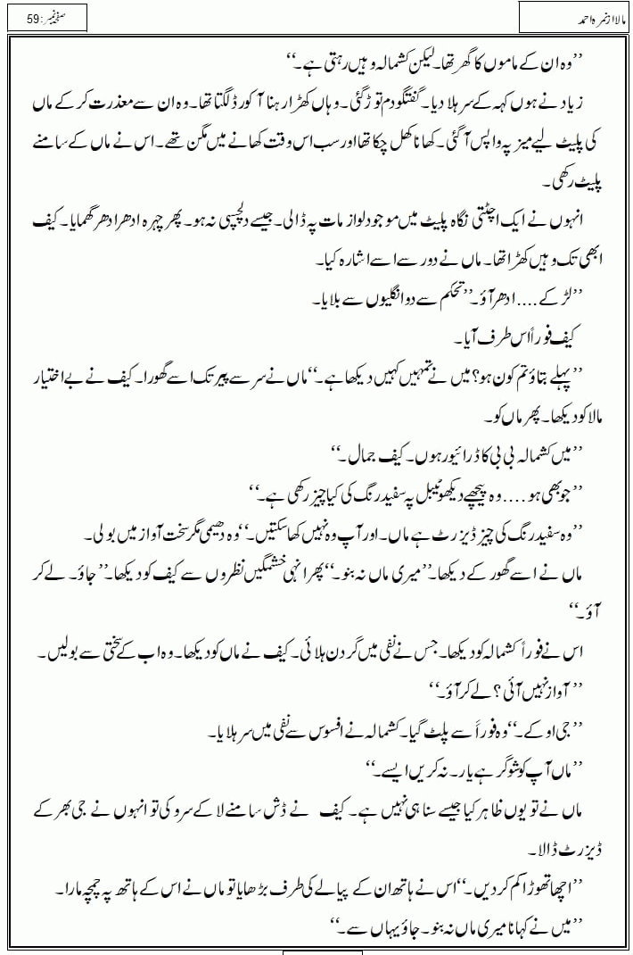 Mala last episode 21 by Nimra Ahmed Social Romantic Urdu Novel Pages published on Kitab Ghar as PDF eBook. Urdu Novel Mala story revolves around the life of the protagonist, Mala, and her journey through life's ups and downs