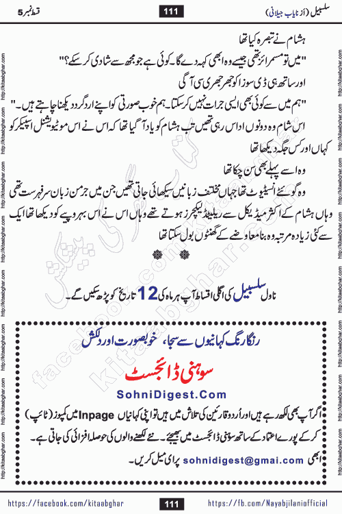 Salsabeel episode 16 Romantic Urdu Novel by Nayab Jillani published on kitab ghar for online reading and pdf download