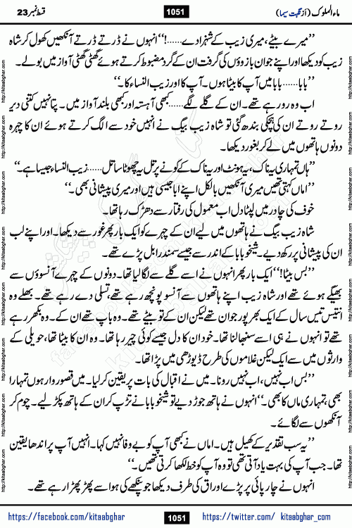 Ma ul Malook last episode 24 by Popular Writer Nighat Seema is a famous romantic urdu novel started on kitab ghar for urdu novel readers. Characters of this novel belong to Pakistani Society and Culture.