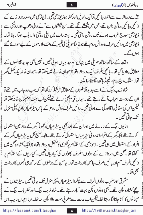 Ma ul Malook episode 6 by Popular Writer Nighat Seema is a famous romantic urdu novel started on kitab ghar for urdu novel readers