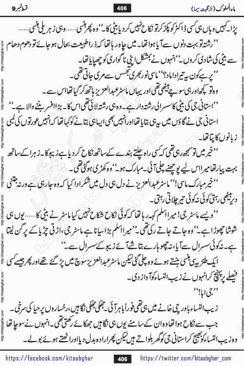 Ma ul Malook episode 18 by Popular Writer Nighat Seema is a famous romantic urdu novel started on kitab ghar for urdu novel readers. Characters of this novel belong to Pakistani Society and Culture.