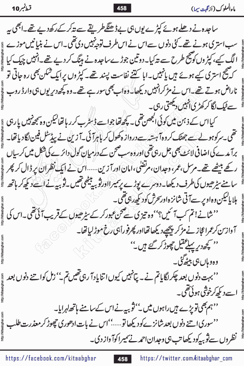 Ma ul Malook last episode 24 by Popular Writer Nighat Seema is a famous romantic urdu novel started on kitab ghar for urdu novel readers. Characters of this novel belong to Pakistani Society and Culture.