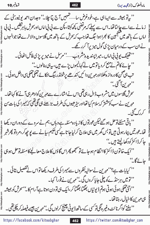 Ma ul Malook episode 18 by Popular Writer Nighat Seema is a famous romantic urdu novel started on kitab ghar for urdu novel readers. Characters of this novel belong to Pakistani Society and Culture.