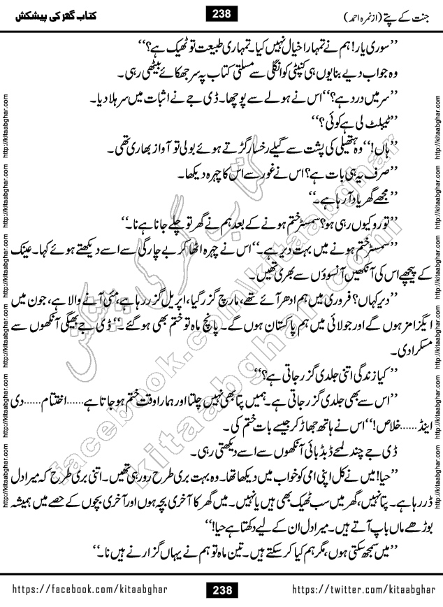 Jannat Ke Pattay by Nimra Ahmed Famous Romantic Urdu Novel published on Kitab Ghar, also available in Urdu Book Format