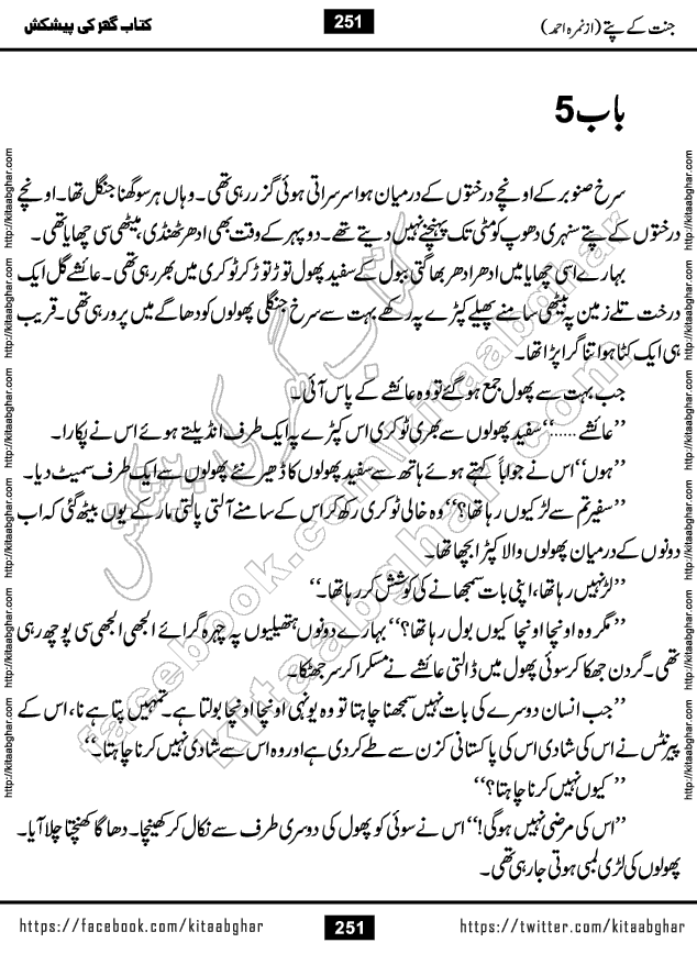 Jannat Ke Pattay by Nimra Ahmed Famous Romantic Urdu Novel published on Kitab Ghar, also available in Urdu Book Format