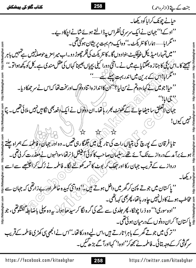Jannat Ke Pattay by Nimra Ahmed Famous Romantic Urdu Novel published on Kitab Ghar, also available in Urdu Book Format