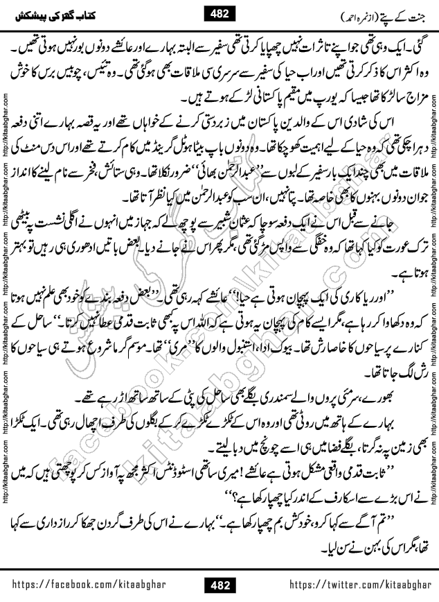 Jannat Ke Pattay by Nimra Ahmed Famous Romantic Urdu Novel published on Kitab Ghar, also available in Urdu Book Format