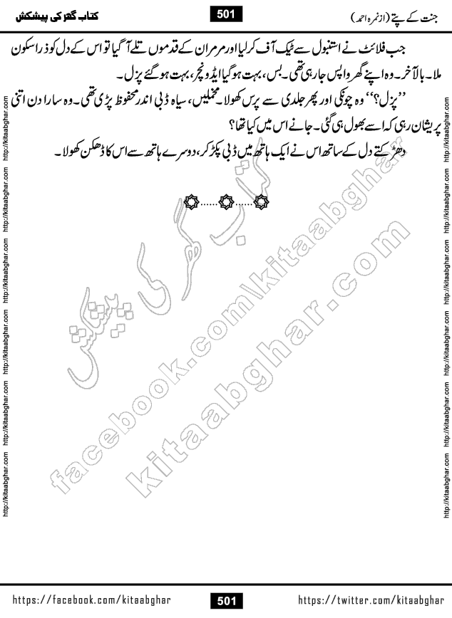 Jannat Ke Pattay by Nimra Ahmed Famous Romantic Urdu Novel published on Kitab Ghar, also available in Urdu Book Format