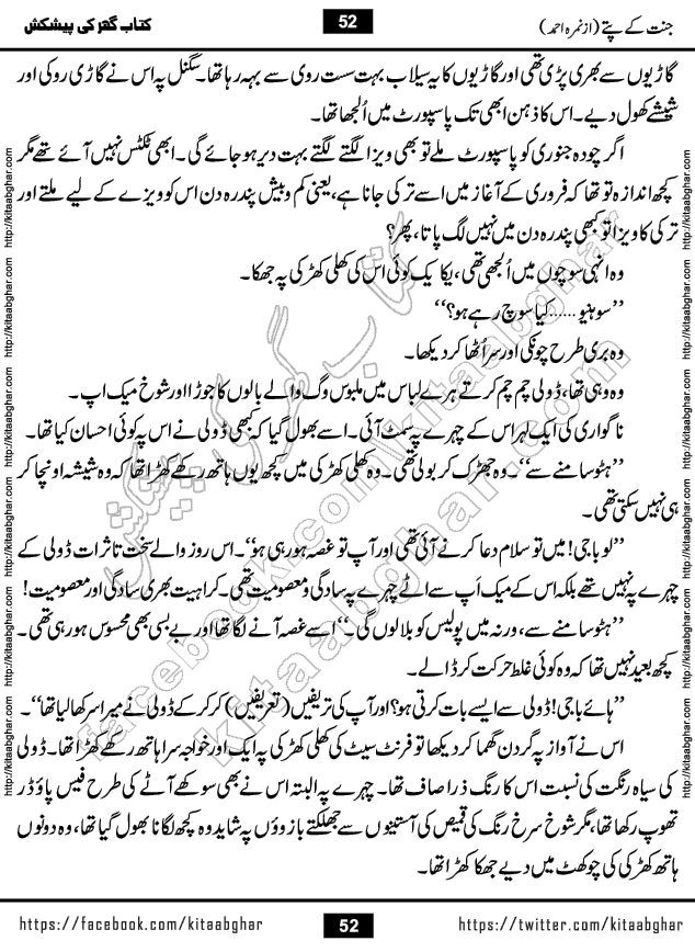 Jannat Ke Pattay by Nimra Ahmed Famous Romantic Urdu Novel published on Kitab Ghar, also available in Urdu Book Format