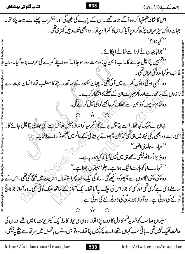 Jannat Ke Pattay by Nimra Ahmed Famous Romantic Urdu Novel published on Kitab Ghar, also available in Urdu Book Format