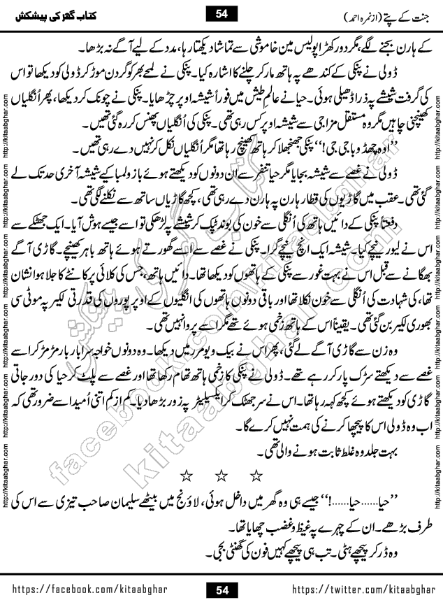 Jannat Ke Pattay by Nimra Ahmed Famous Romantic Urdu Novel published on Kitab Ghar, also available in Urdu Book Format
