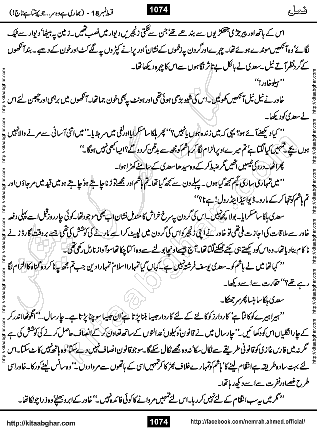 Romantic Urdu Novel on Murder Mystery Namal by Nimra Ahmed published on Kitab Ghar, also available in Urdu PDF Book Format
