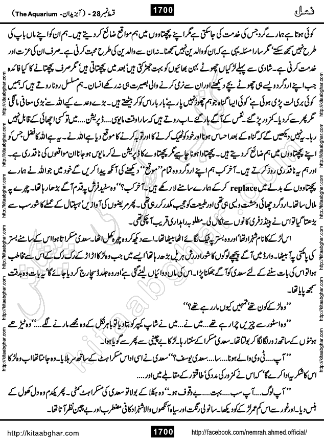 Romantic Urdu Novel on Murder Mystery Namal by Nimra Ahmed published on Kitab Ghar, also available in Urdu PDF Book Format