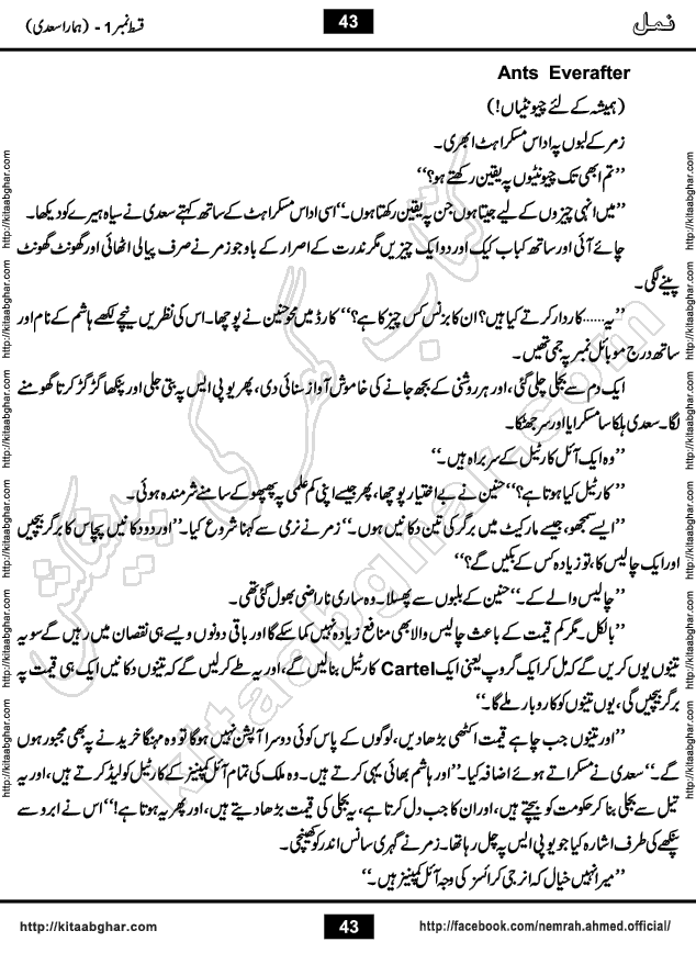 Romantic Urdu Novel on Murder Mystery Namal by Nimra Ahmed published on Kitab Ghar, also available in Urdu Book Format