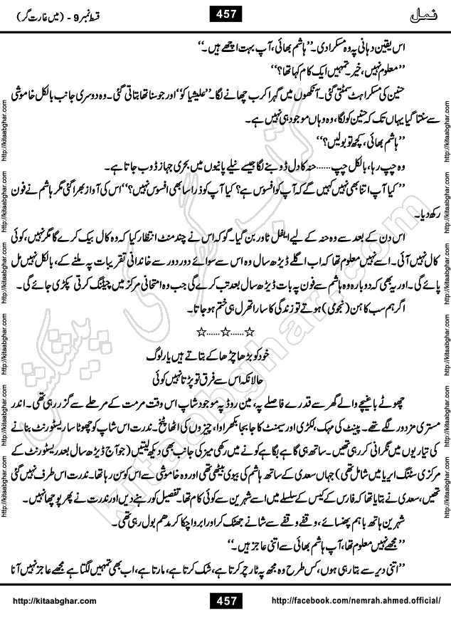 Romantic Urdu Novel on Murder Mystery Namal by Nimra Ahmed published on Kitab Ghar, also available in Urdu PDF Book Format