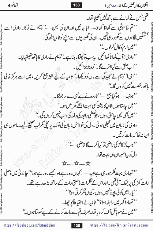 Angna Phool Khilenge episode 28 by Popular Writer Rahat Jabeen is a famous romantic urdu novel started on kitab ghar for urdu novel readers