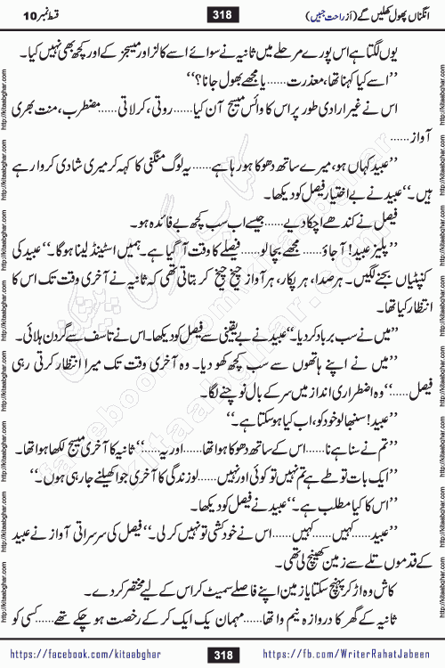 Angna Phool Khilenge episode 28 by Popular Writer Rahat Jabeen is a famous romantic urdu novel started on kitab ghar for urdu novel readers