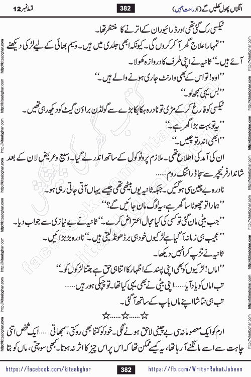 Angna Phool Khilenge episode 28 by Popular Writer Rahat Jabeen is a famous romantic urdu novel started on kitab ghar for urdu novel readers