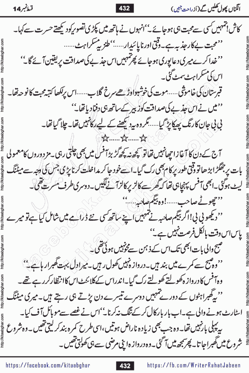 Angna Phool Khilenge last episode 30 by Popular Writer Rahat Jabeen is a famous romantic urdu novel started on kitab ghar for urdu novel readers