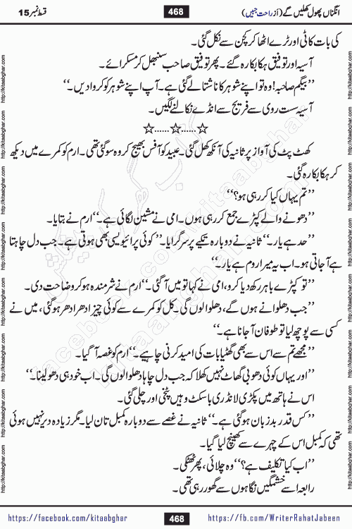 Angna Phool Khilenge last episode 30 by Popular Writer Rahat Jabeen is a famous romantic urdu novel started on kitab ghar for urdu novel readers