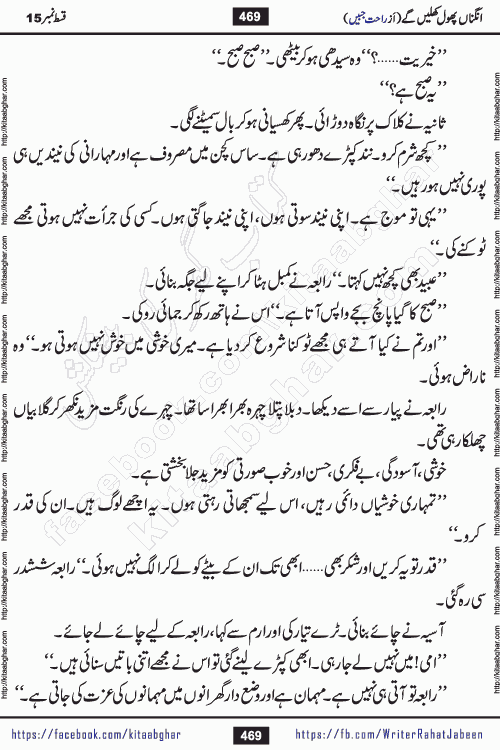 Angna Phool Khilenge last episode 30 by Popular Writer Rahat Jabeen is a famous romantic urdu novel started on kitab ghar for urdu novel readers