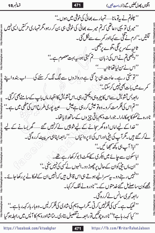 Angna Phool Khilenge last episode 30 by Popular Writer Rahat Jabeen is a famous romantic urdu novel started on kitab ghar for urdu novel readers
