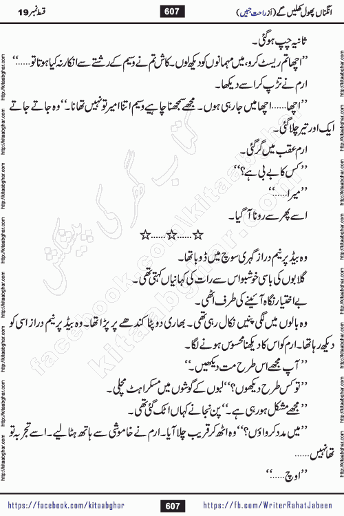 Angna Phool Khilenge episode 28 by Popular Writer Rahat Jabeen is a famous romantic urdu novel started on kitab ghar for urdu novel readers