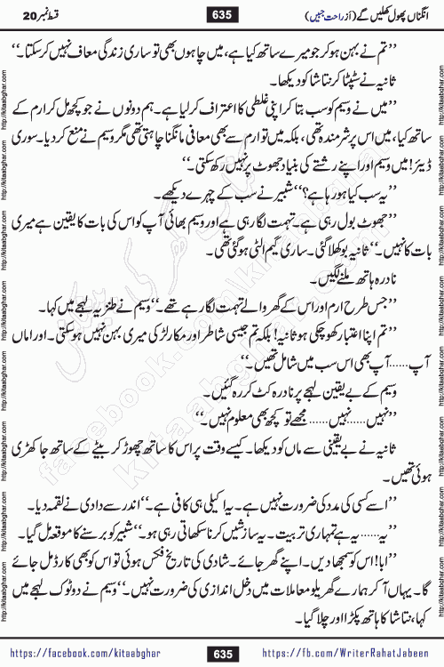 Angna Phool Khilenge episode 28 by Popular Writer Rahat Jabeen is a famous romantic urdu novel started on kitab ghar for urdu novel readers