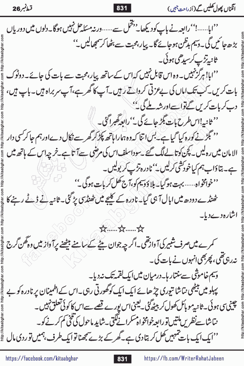Angna Phool Khilenge episode 28 by Popular Writer Rahat Jabeen is a famous romantic urdu novel started on kitab ghar for urdu novel readers