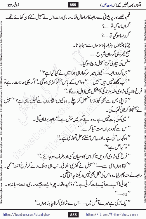 Angna Phool Khilenge episode 28 by Popular Writer Rahat Jabeen is a famous romantic urdu novel started on kitab ghar for urdu novel readers