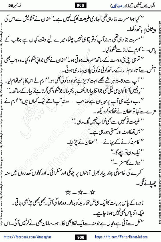Angna Phool Khilenge episode 29 by Popular Writer Rahat Jabeen is a famous romantic urdu novel started on kitab ghar for urdu novel readers