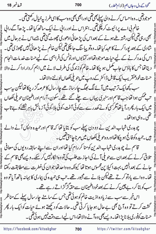 Ganwa Ke Dil o Jaan Hum episode 19 Social Romantic Urdu Novel by Umme Taifoor published on Kitab Ghar